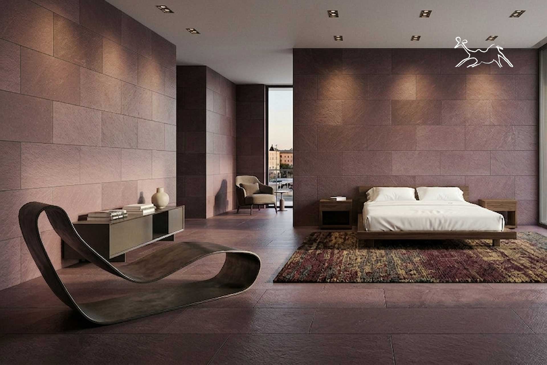 Rivestimento in ardesia squadrata cacao camera da letto cantiere senigallia di The Stone Age Exclusive