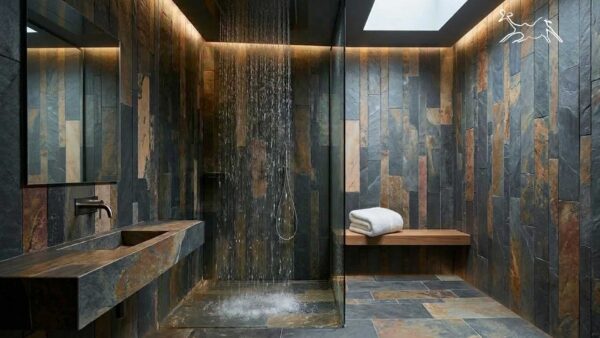 rivestimento in ardesia per interni in bagno a Montebelluna Treviso African Stone