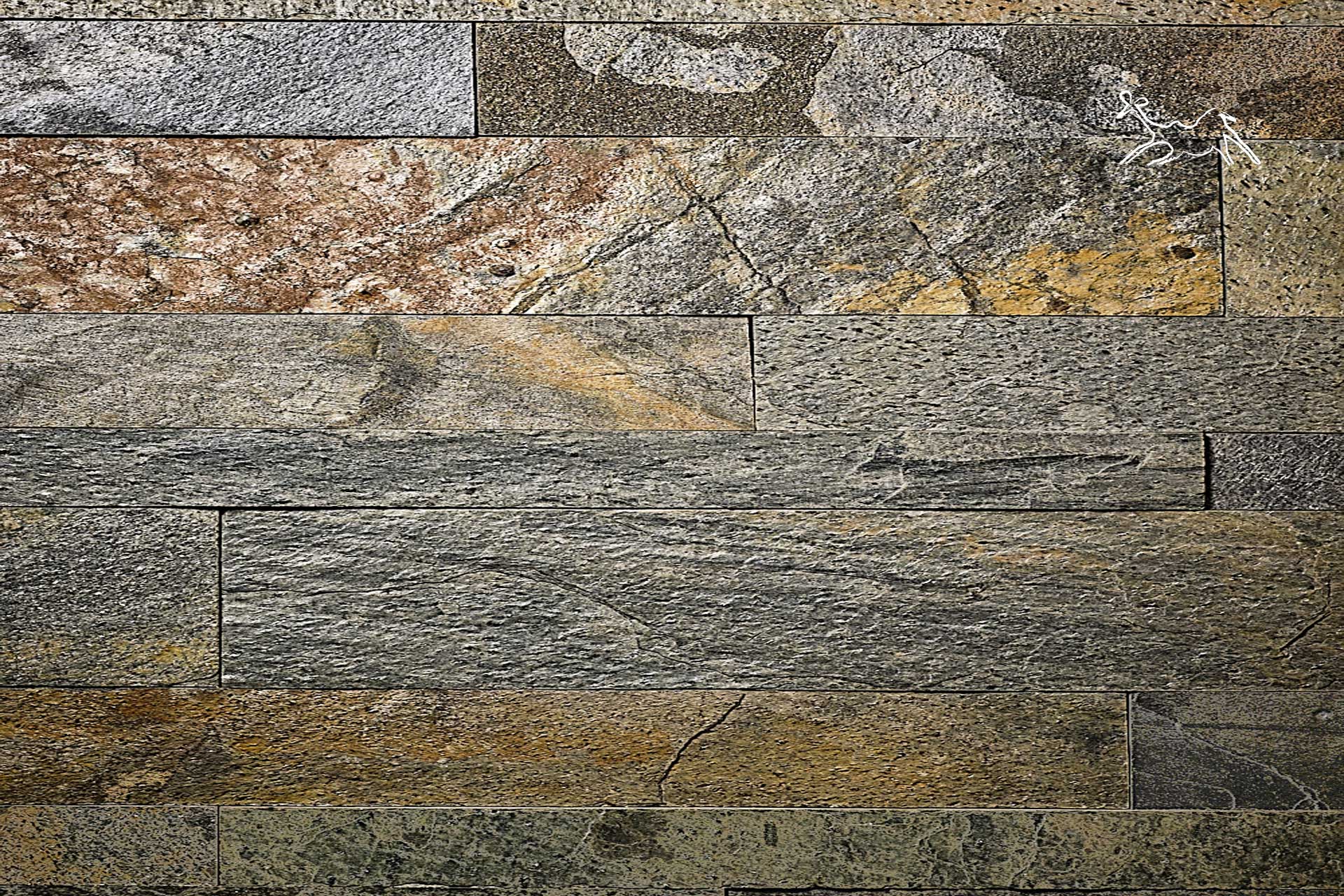 texture rivestimento in quarzite Silver e Gold con sfumature naturali della pietra