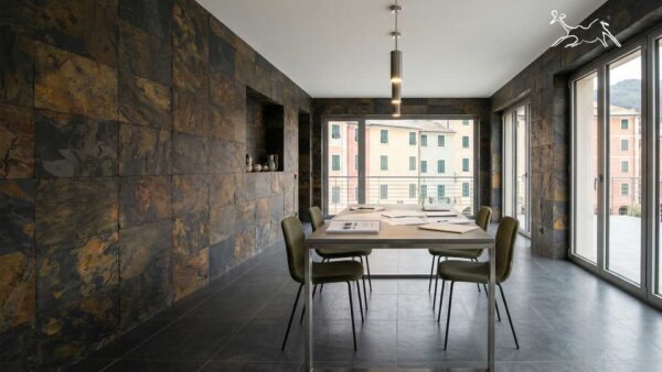 rivestimento in ardesia per interni colore caldo antimacchia cantiere di varese ligure