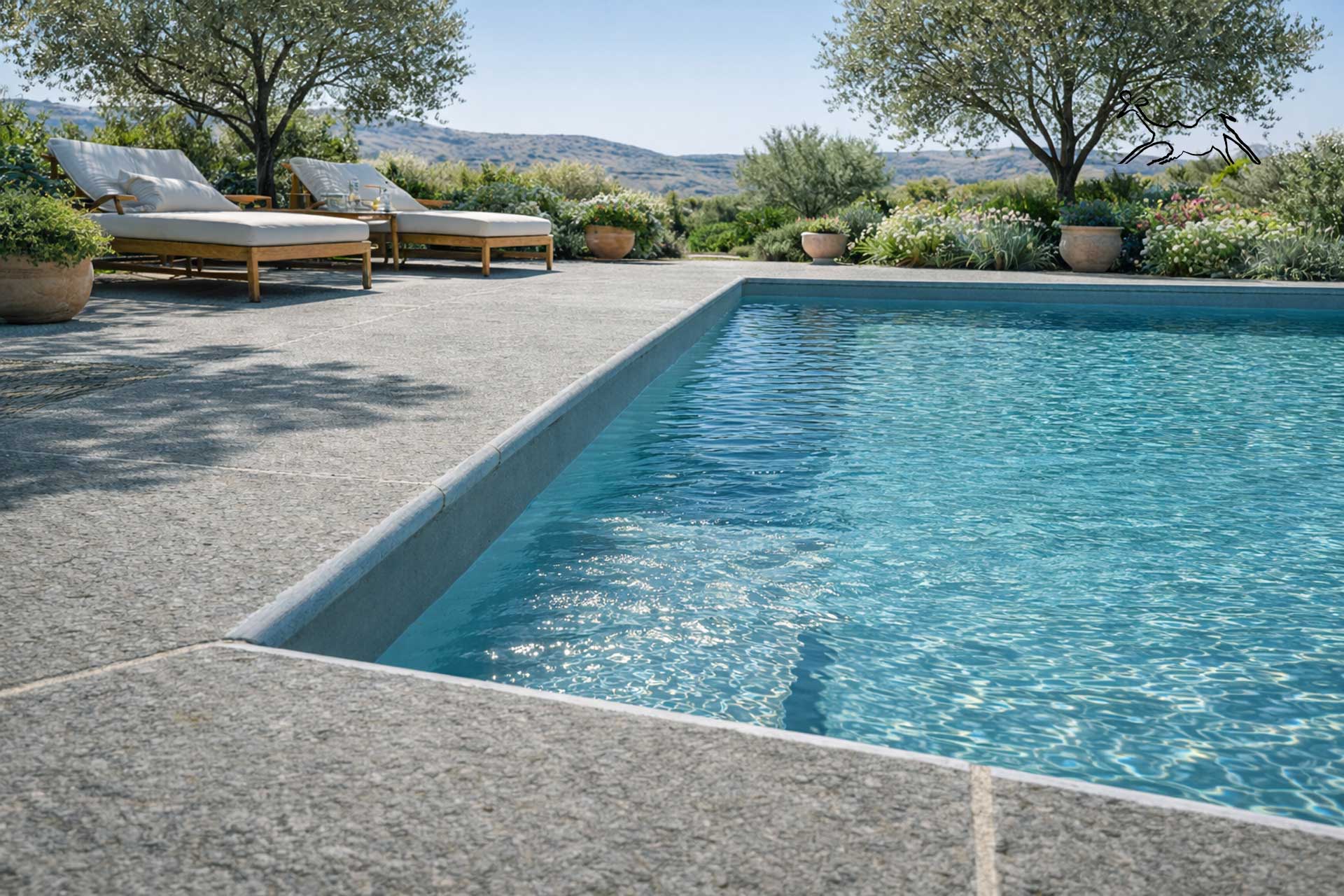 sfumature grigie della pietra naturale Cenere per rivestimenti piscina di lusso